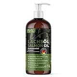 Greenpet Lachsöl für Hunde & Pferde 1 Liter - Omega 3 Natur Fischöl für vitale Haut &...