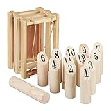 Relaxdays Kubb, mit Transportbox, finnisches Wurfspiel, Erwachsene & Kinder, Wikinger Spiel, für...