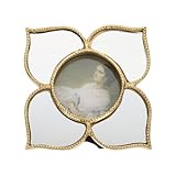 OSALADI Nordischer Vintage Hängespiegel mit Reliefrahmen Kleiner Wandspiegel in Gold Dekorativer...