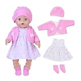 Puppenkleidung für 36-43 cm Baby Puppen mit Hut und Socken (Keine Puppe)