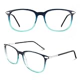 CGID CN79 Klassische Nerdbrille ellipse 40er 50er Jahre Pantobrille Vintage Look clear lens, Blau,...