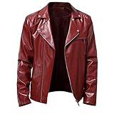 Bauzuoyo Lederjacke Herren Motorrad Jacke Latex Leder Lack Optik Clubwear Gothic Punk Vintage...