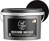 Craft colors Sockelfarbe 5L schwarz | hochwertige Farbe für Beton, Mauerwerk, Kellerwand, Fassade &...