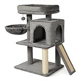 Amazon Basics Mehrebenen-Kletterturm für Katzen und Kätzchen, mit Kratzstämmen, 31.1 Häuschen,...