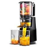MAISON HUIS Slow Juicer mit 13,5 cm extra breitem Einfüllschacht – ganze Früchte und Gemüse...