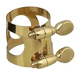 LYEAA Sax Saxophon Mundstück Ligatur Clip mit Schrauben Sax Saxophon Mundstück Klemmclip Gold...