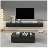 JUNFUNNLE Moderner TV Schrank 160CM Schwarz, TV Lowboard mit 2 Schubladen 1 Klappen Türen,...