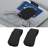 Heshebuy 2 Stück Brillenhalter für Auto Sonnenblende, Brillenhalter für Auto, Sonnenbrillenhalter...