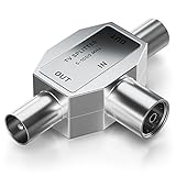 deleyCON Antennen-Verteiler T-Kupplung Zweigeräte-Verteiler für TV/T-Adapter Koax-Kupplung 2X...