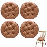 Tutamaz 4er Set Sitzkissen Rund, 40 cm Ø - Bequemes Stuhlkissen für Stuhl, Boden, Indoor & Outdoor...