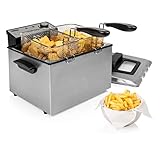 Princess Fritteuse – 3270 Watt, 5 Liter, Thermostat, 3 Frittierkörbe, Kaltzone, 6-7 Personen,...