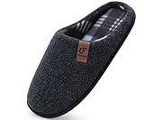 COFACE Hausschuhe Herren Filz Warme Bequem Männer Pantoffeln mit Anti-Rutsch Gummisohle für...