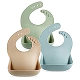 PandaEar 3 Stück Silikon Lätzchen Baby Fütterlätzchen Babylätzchen mit Auffangschale, BPA-Frei...