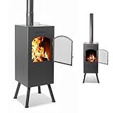 BonFeu BonCarré Schwarz - Terrassenofen - Feuerstelle mit Funkenschutz für entspannte Abende -...