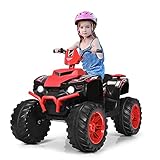 COSTWAY 12V Elektro Kinderquad mit Scheinwerfer, Mini Elektroquad mit Musik & Hupe, 4 Räder Kinder...