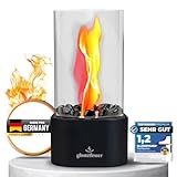 Glanzfeuer Bioethanol Tischkamin Outdoor & Indoor Bio Ethanol - Extra Lange Brenndauer - Tischfeuer...