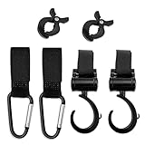 Kinderwagen Haken, LATTCURE Kinderwagen Klammern Haken Clips Stroller Hooks für Einkaufstasche...