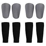 KOMBET 2 Paar Fußballgamaschen Mit Kohlefasermuster, 2 Paar Sportsocken, Stoßfeste Mini-Leggings,...