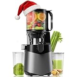 Canoly Entsafter, 400W Slow Juicer mit 140mm Großer Fütterungsrutsche für Ganze Gemüse und Obst,...