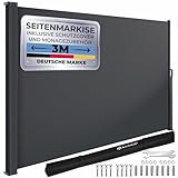 KESSER® Seitenmarkise ausziehbar Markise 160 x 300 cm Blickdicht Sichtschutz & Windschutz für...