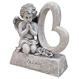 Logbuch-Verlag Grabengel mit Herz und Rosen „In Liebe“ grau 18x8x19 cm aus Polyresin –...