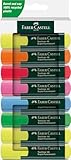 Faber-Castell 254848 - Textmarker Set 48, 8er Etui, Neon Farben, mit langlebiger Keilspitze,...