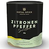 Royal Spice Zitronenpfeffer 60g - Aromatisch fruchtig & scharf - Schwarzer Pfeffer geschrotet mit...