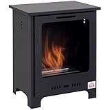 HOMCOM Bioethanol Kamin 0,9 L Ethanol Brenner, 3 Std. Brenndauer, Innenkamin ohne Rauch, Metall, 40...