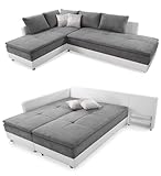 Federkern Ecksofa 307x223cm, Doppelbett Schlaffunktion, Kaltschaum-Topper, Bettkasten, L-Sofa,...