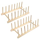 Parastar 2 Stück Tellerständer Holz,Tellerhalter,Topfdeckelhalter,Deckelhalter...