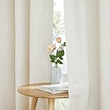 PONY DANCE Wohnzimmer Vorhänge Leinen Boho Ösenvorhang 2er Set H 245 x B 140 cm Leinenoptik...
