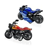 SHDIEHJFMLDH 2 Pcs Legierung Motorrad Spielzeug,Pull Bac Fahrzeug Spielzeug,Spielzeugautos...