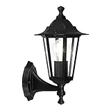 EGLO Außen-Wandlampe Laterna 4, 1 flammige Außenleuchte, Wandleuchte aus Aluguss in Schwarz und...