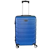 H4L Koffer Trolley Reisekoffer Hartschalenkoffer ABS Blau 44x27x64cm 4 Rollen