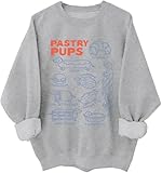 Pastry Pups Sweatshirt Lustiger Dackel Langarm Shirt Damen Herren Gebäck Welpen Hoodie, grau, XXL