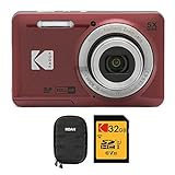 Kodak PIXPRO Friendly Zoom FZ53 Digitalkamera (rot) mit Lowepro Santiago 20 II Hülle und 16GB...
