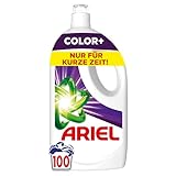Ariel Flüssigwaschmittel, 100 Waschladungen Color+ Waschmittel, Kraftvolle Fleckenentfernung in nur...