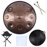 Handpan Drum Instrument - 22 Zoll Moll Steel Drum, 432Hz Stimmung, inklusive Handpan Tasche und...