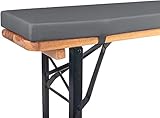 TexDeko® Bierbankauflage gepolstert 220x25x4cm XL für Bierzeltgarnitur Bankauflage waschbar mit...