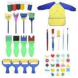 Art Fingermalfarben,Fingerfarben Kinder Ungiftig, Bastelset mit 12 farben (60ml) Fingermalfarben...