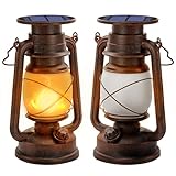 Vintage Solar Laterne Warmweiß Ultra Helle Solarlaterne für außen Retro Design Led Laterne...