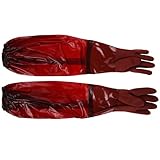 BAZEITFLOW Dornenfeste Gummihandschuhe mit Futter Langärmlige Arbeitshandschuhe bis Ellbogen...