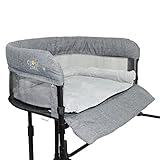CLOSE2ME Happy - mittelgroßes Haustier-Beistellbett, grau, für Katzen und Hunde bis 12 kg