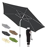 Doppler Sonnenschirm für den Garten SL-AZ Auto Tilt 330 cm Anthrazit I Gartenschirm knickbar I...