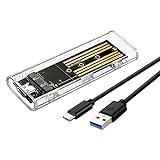 GuoQiao .2 NVE/SATA SSD Gehäuse Transparent Werkzeugfrei USB Typ C Festplattengehäuse Box für .2...