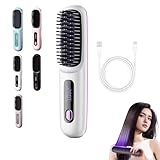 Sinyuyong Beheizte Bürste: 3-in-1-Glättungs- und Stylingbürste mit 3 Heizstufen, leicht und...