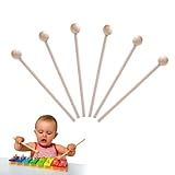 Holzschlägel, Schlägel Mallet Drumsticks, Holzschlägel Xylophon, 6 Stück Holz Marimba Schlägel,...