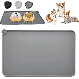 Futtermatten für Haustiere - 48 x 30cm Silikon Hunde Katzen Napfunterlage, Haustierfutter Matte mit...