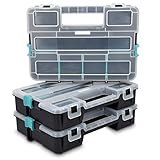 Navaris Kleinteile Organizer L - Profi Sortierkasten dreistöckig 31,5x22,5x19,8cm - Verstellbare...