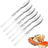 EQLEF Meeresfrüchte Gabeln Picks, Krabben und Hummer Picking Tools Edelstahl Packung (6-teilig)